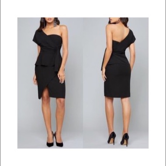 Bebe Asymmetric Crepe Dress